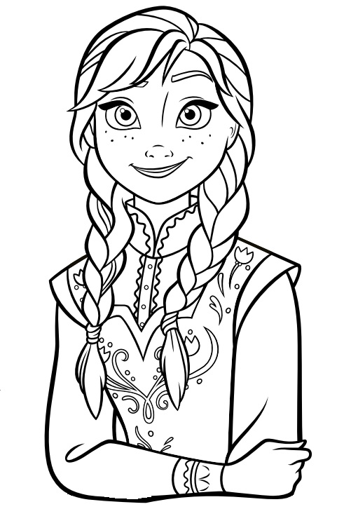 Coloriage %C3%A0 imprimer gratuit reine des neiges Anna 2