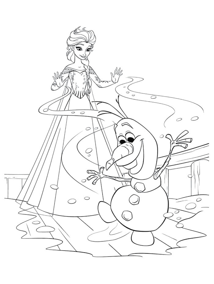 Coloriage Reine des Neiges pour les 2 ans du dessin animé Frozen