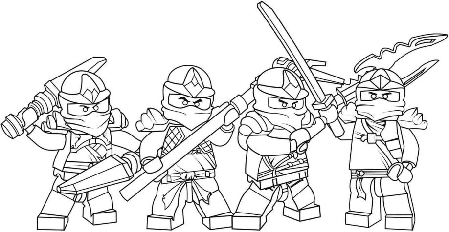 Coloriage Ninjago Coloriage de toute l%C3%A9quipe des ninjas