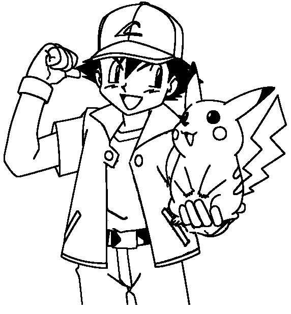 Coloriage Pokemon Pikachu Sacha