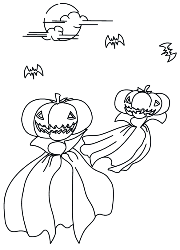 Coloriages Halloween (citrouille, sorcière, squelette, vampire…)