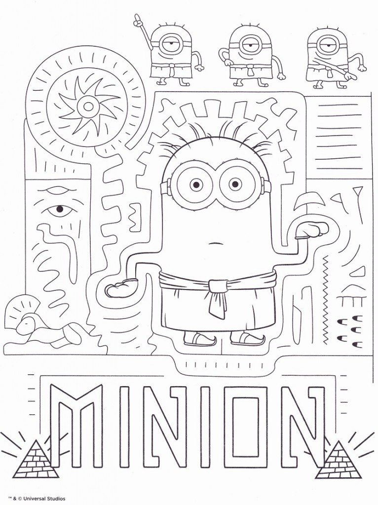 Coloriage minion à imprimer - Minion égyptien