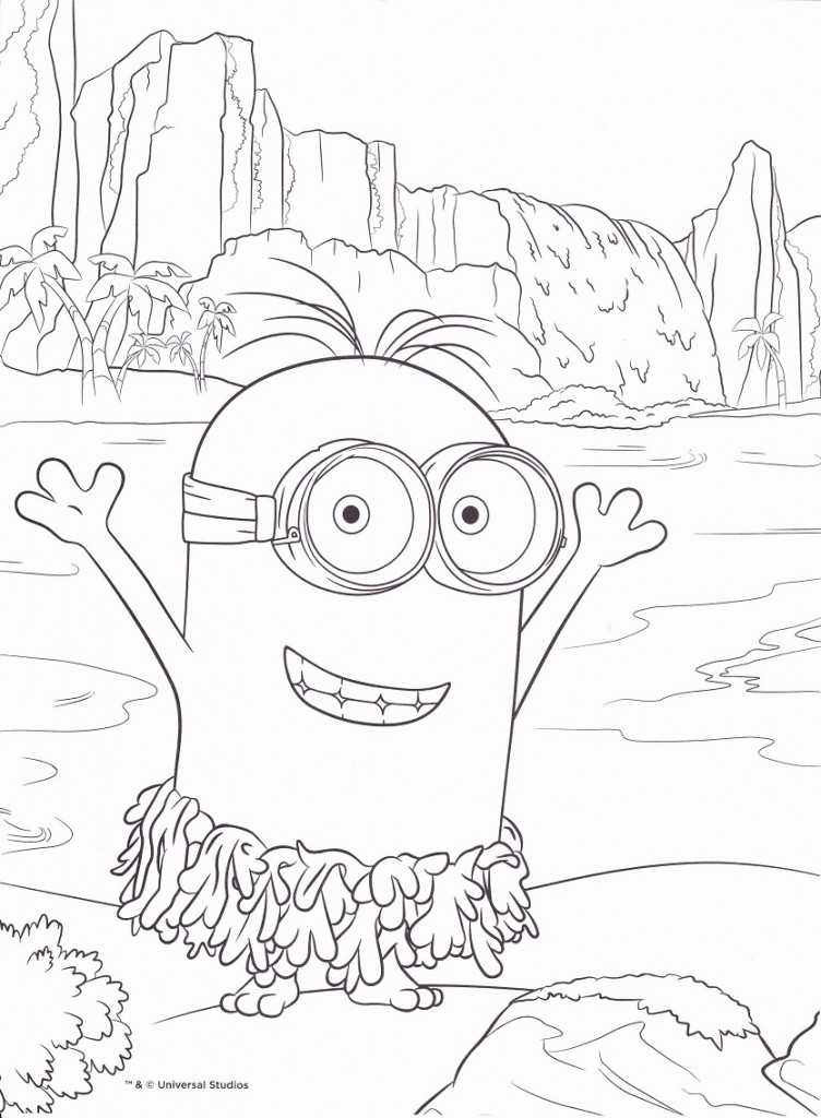 Coloriage minion à imprimer - Minion des îles