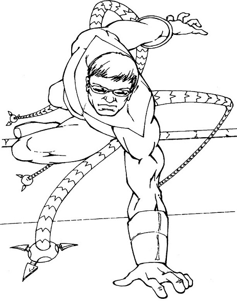 Coloriage Spiderman à imprimer gratuit - Docteur Octopus 1