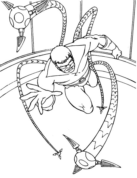 Coloriage Spiderman à imprimer gratuit - Docteur Octopus 2