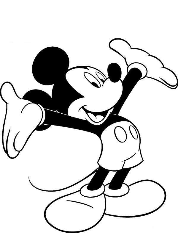 Coloriage Mickey à imprimer - Mickey content