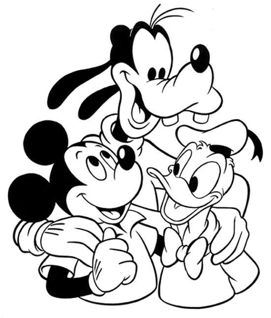 Coloriage Mickey à imprimer - Mickey et ses amis : Dingo et Donald