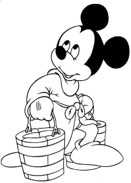 Coloriage Mickey à imprimer - Mickey Fantasia magicien 2
