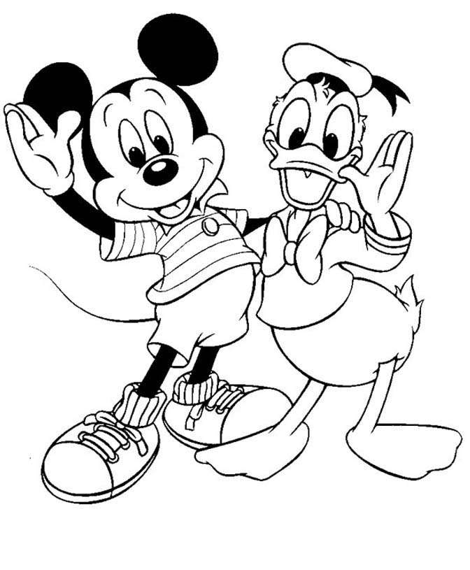 Coloriage Mickey à imprimer - Mickey et Donald