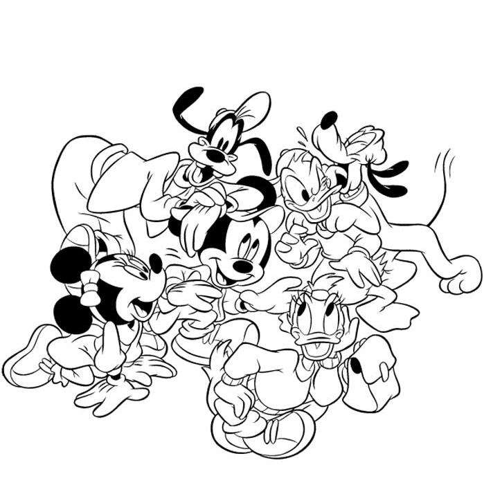 Coloriage Mickey à imprimer - Mickey et tous ses amis ! Minnie, Daisy, Pluto, Dingo, Donald...