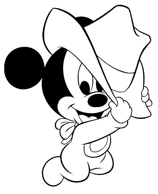 Coloriage Mickey à imprimer (Mickey noël, Mickey bébé, ...)