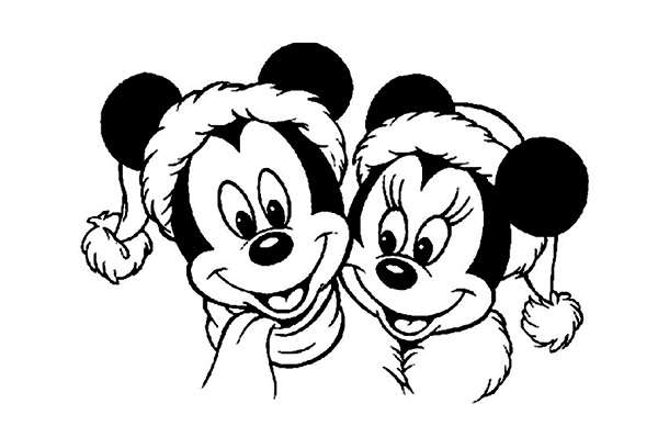 Coloriage Mickey et Minnie - noël