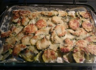 Gratin de courgettes - Recette, avec poisson et ravioles