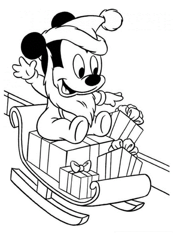 Coloriage Minnie et dessin Minnie à imprimer - Bébé Minnie noël