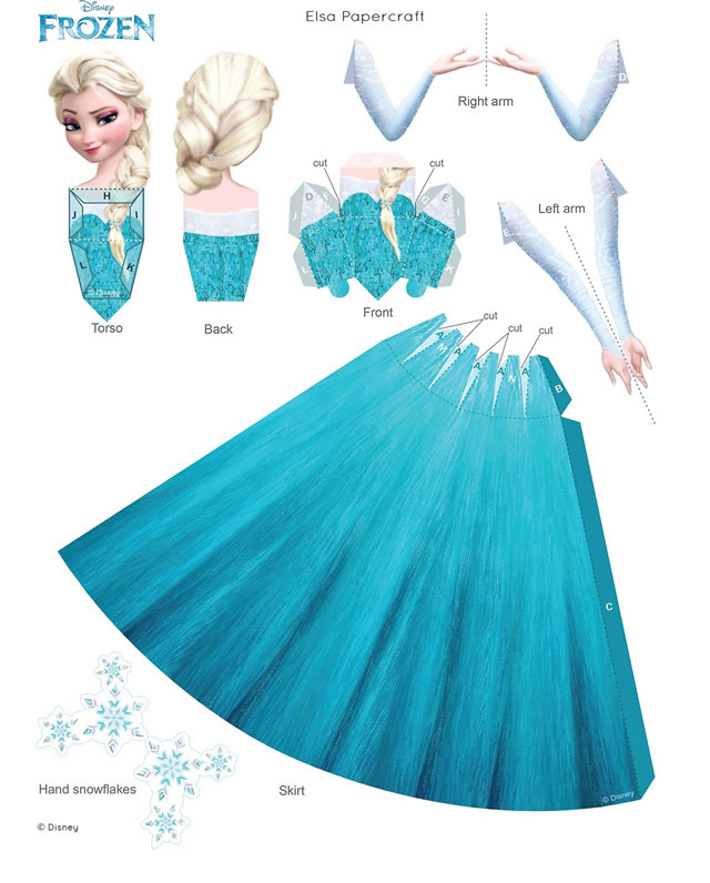 Activité Reine des Neiges - Papercraft Elsa