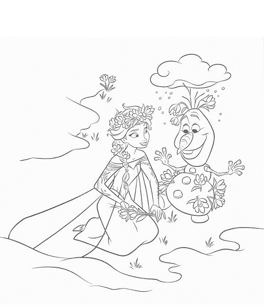 coloriage reine des neiges à imprimer - Coloriage d'Elsa et Olaf