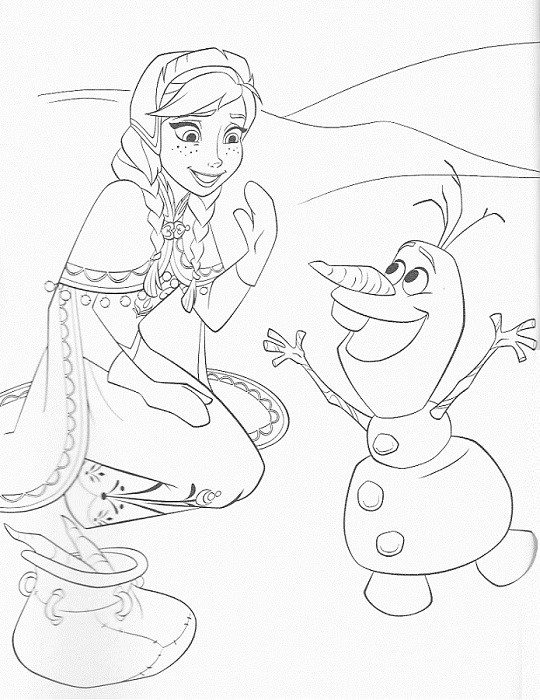 coloriage à imprimer reine des neiges - Anna et Olaf