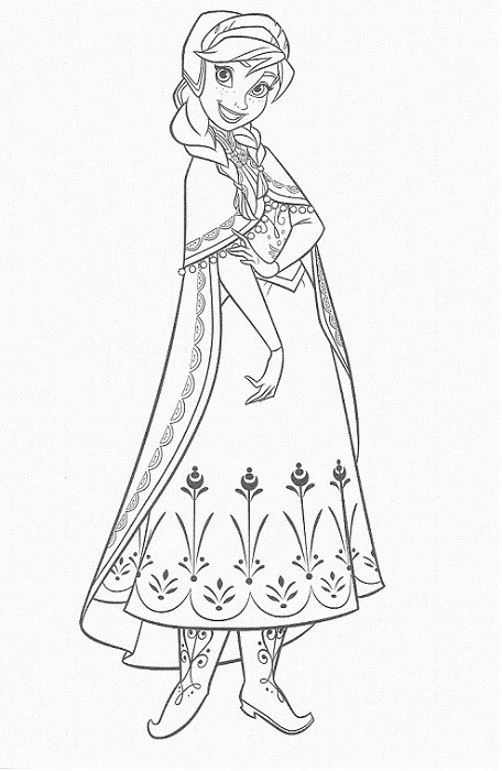 coloriage à imprimer reine des neiges - Coloriage du portrait d'Anna