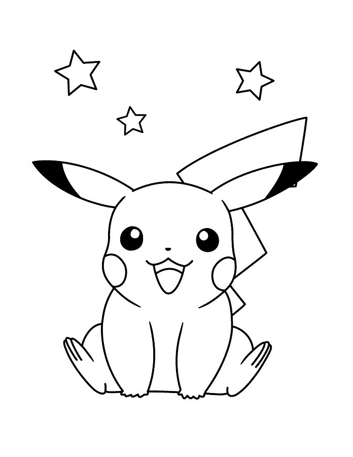 Dessin Pokemon à imprimer - Coloriage de Pikachu