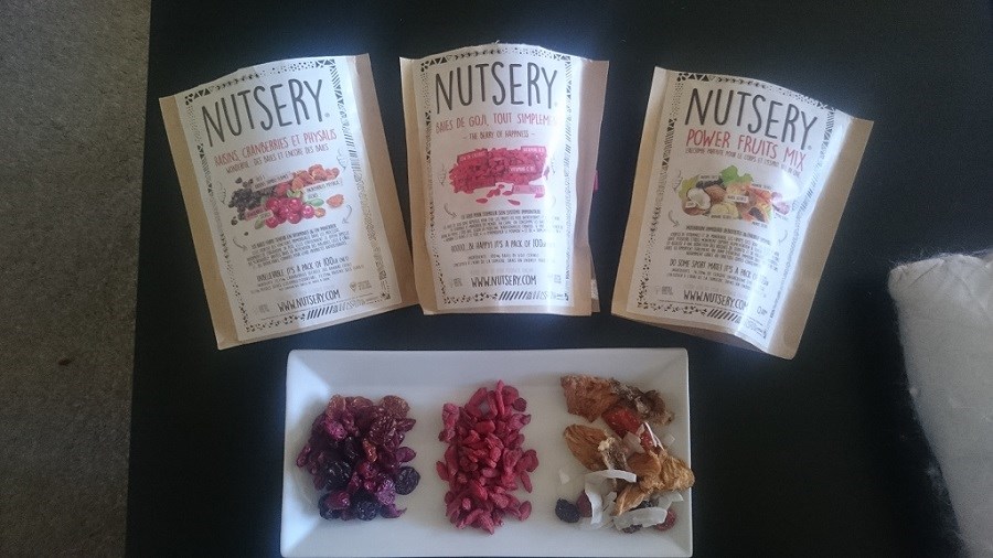 Nutsery.com test et avis de ce site gourmand - Test power fruits mix - Baies de goji - Raisin, cranberries et physalis