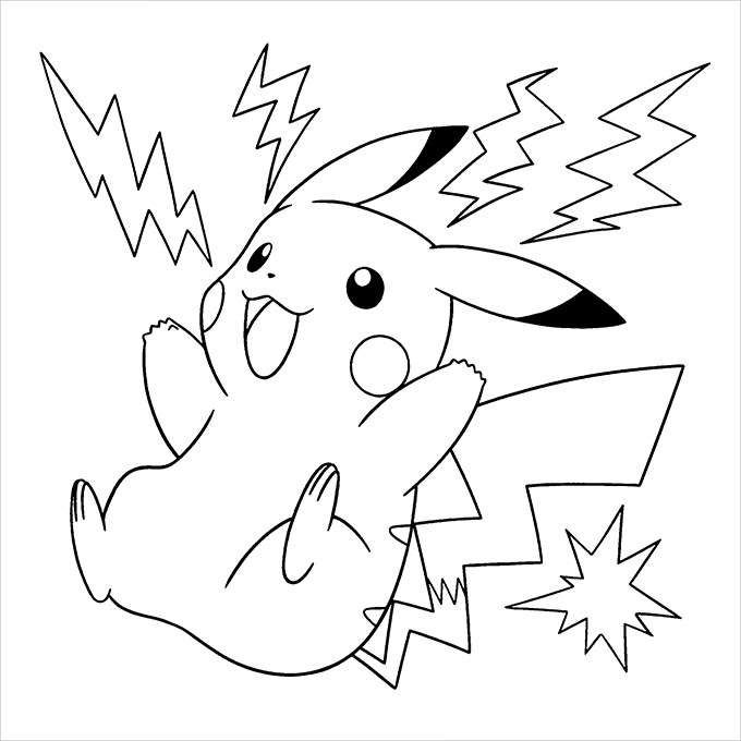 Coloriage Sacha et Pikachu - Sans Dépasser