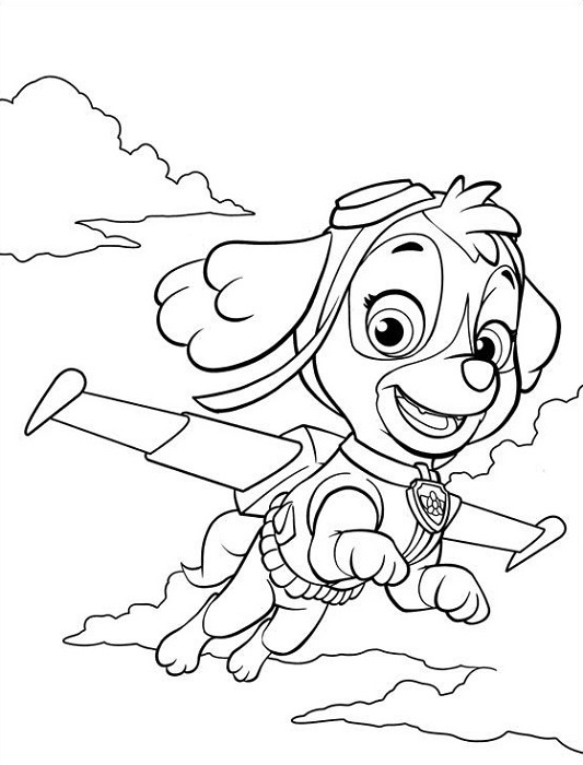 Coloriage de Stella de la PAT Patrouille à imprimer gratuitement