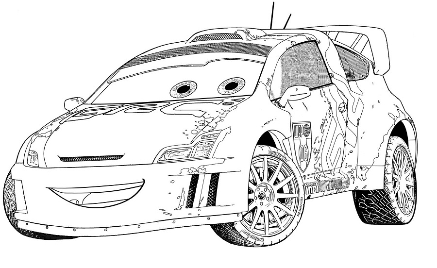 Coloriages Cars et dessins Cars 2 - Coloriage de Raoul ça roule