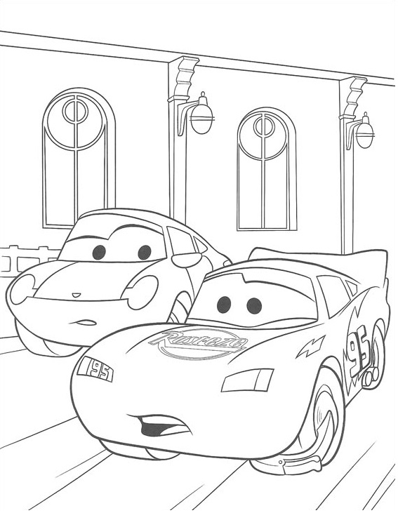 Coloriages Cars et dessins Cars 2 -Sally et Flash