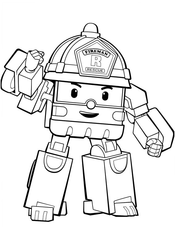 Coloriage et dessin à imprimer Robocar Poli (Roy, Héli...)