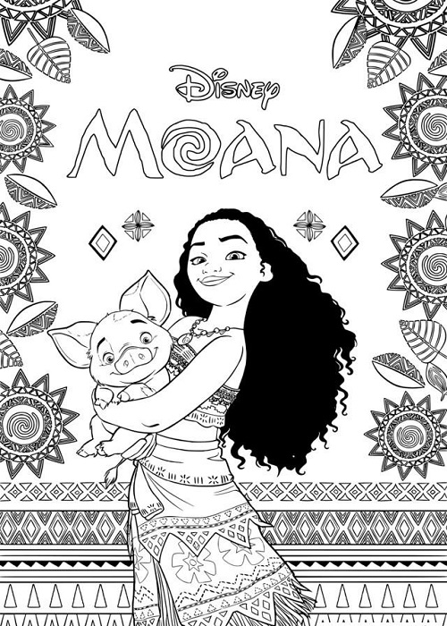 Coloriage Vaiana - Coloriage Vaiana et Pua Coloriage Pua et Vaiana