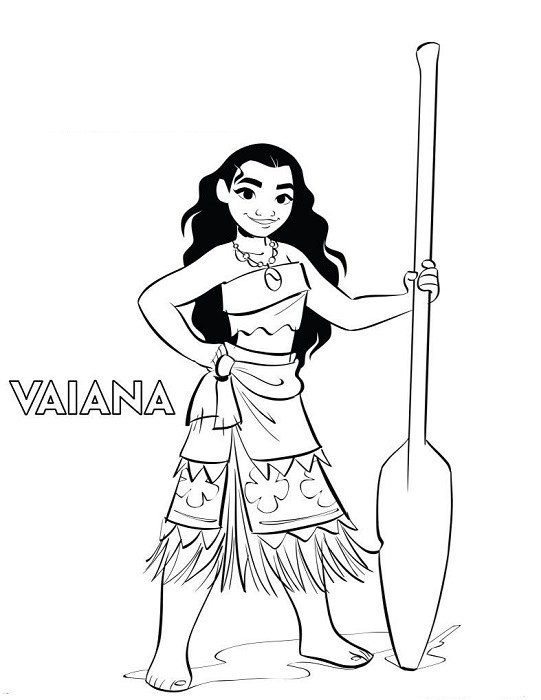 Coloriage Vaiana - Coloriage Vaiana pagaie 2 Coloriage Vaiana - Coloriage Vaiana pagaie 2