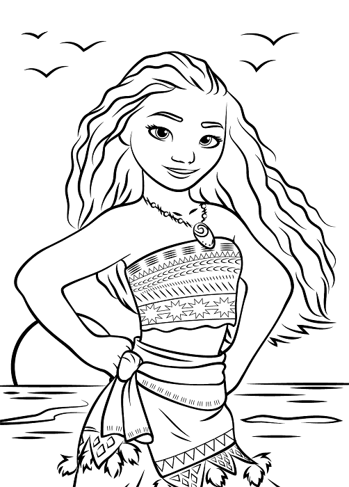 Coloriage Vaiana - Coloriage de Vaiana la vahinée Coloriage Vaiana