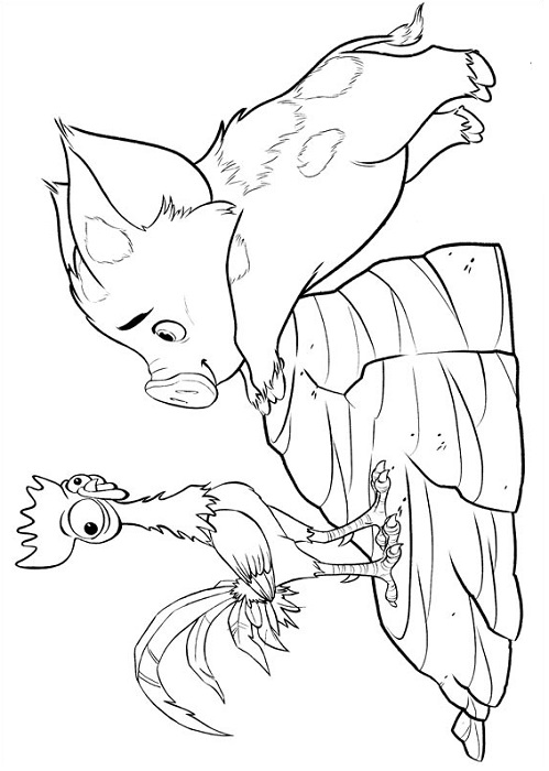 Coloriage Vaiana - Pua et Hei hei Coloriage Vaiana - Coloriage Pua et Hei hei