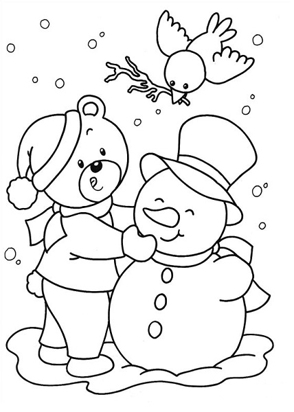 Coloriage noël à imprimer - Coloriage bonhomme de neige