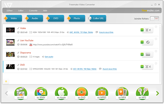 Freemake Video converter tutoriel et astuces - Joindre des vidéos