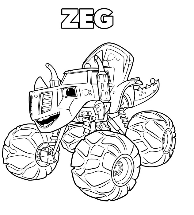 Coloriages Blaze et les Monster machines (avec AJ, Crusher, …)