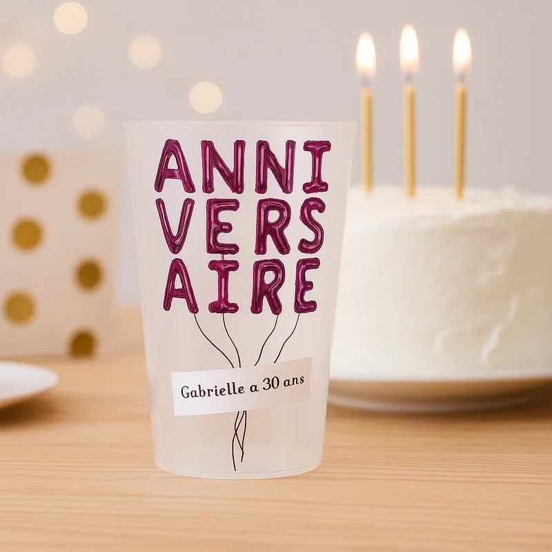 gobelet d'anniversaire personnalisé